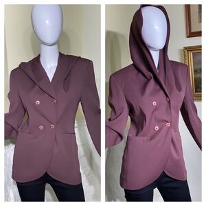 Gianfranco Laura Double Breasted Hooded Blazer